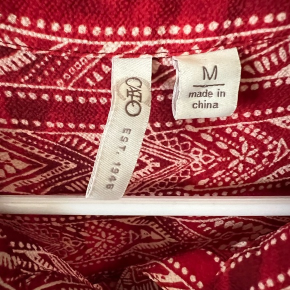 Cato Women’s Red & White Vertical Stripe Collared Tank Top - Picture 5 of 9